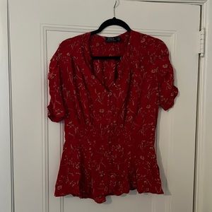 Red patterned Polo Ralph Lauren Blouse